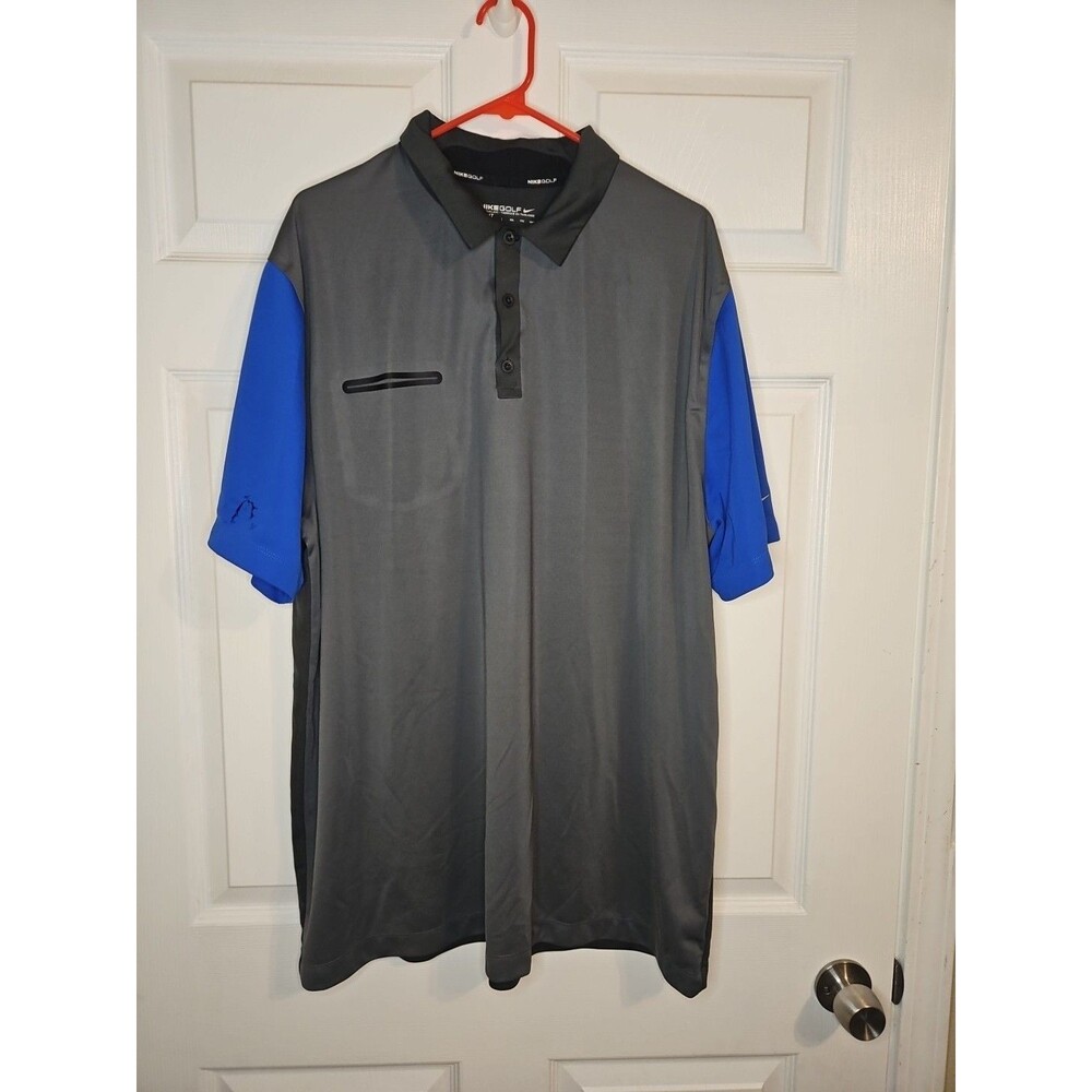 Nike Golf Polo Shirt Size XXL Mens Gray Dri-Fit Short Sleeve Tour Performance